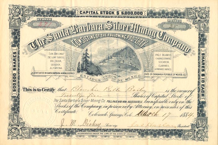 Santa Barbara Silver Mining Co.